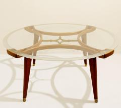 1940s Mid Century Walnut and Brass Coffee Table - 1730987