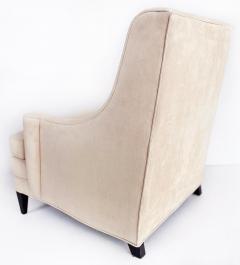 1940s Mid century Modern Club Chairs Ultrasuede Upholstery Loose Seat Cushions - 4375508