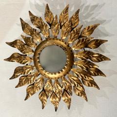 1940s Petite French Gilt Metal Sunflower Light - 4793094