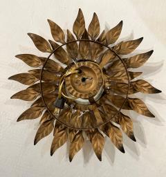 1940s Petite French Gilt Metal Sunflower Light - 4793099