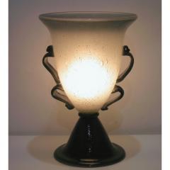 1940s Rare Pair of Black and Smoked Gray Murano Glass Lamps - 635944