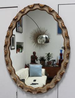 1940s Scalloped Gilt Oval Italian Mirror - 2215830