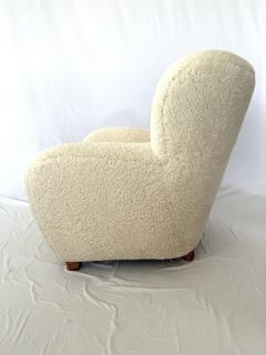 1940s Scandinavian Sheepskin Lounge Chair - 3869050