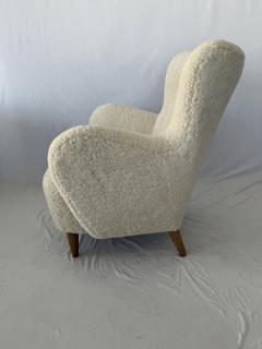 1940s Scandinavian Sheepskin Shearling Lounge Chairs - 3920807