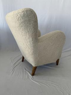 1940s Scandinavian Sheepskin Shearling Lounge Chairs - 3920811