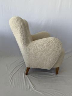 1940s Scandinavian Sheepskin Shearling Lounge Chairs - 3920812