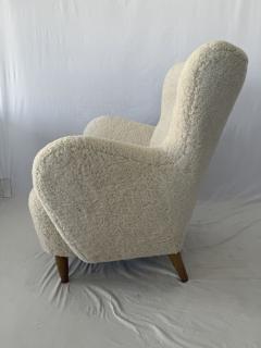 1940s Scandinavian Sheepskin Shearling Lounge Chairs - 3920815