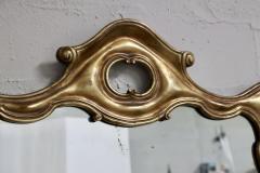 1940s Sculptural Gold And Silver Italian Large Wall Mirror - 3395401