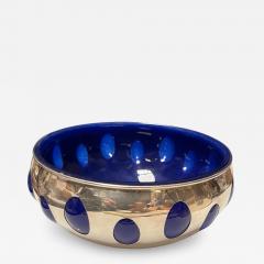 1940s Sterling silver and blue glass vide poche  - 4568403