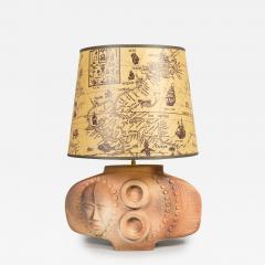 1940s Terracota Africanist lamp signed - 2784381