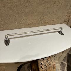 1940s Vintage Elegance Art Deco Modern Towel Rack Bar Tubular Glass Chrome - 2638207