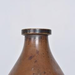 1940s Vintage Industrial Aged Bottle Vase Jug in Patinated Copper USA - 1890467