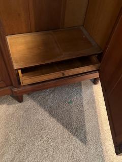 1940s Walnut French Armoire with Beveled Mirror - 4323229