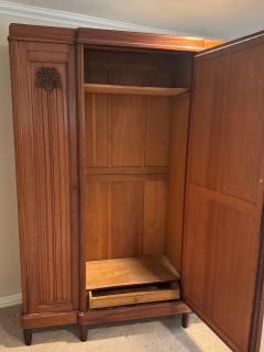 1940s Walnut French Armoire with Beveled Mirror - 4323231