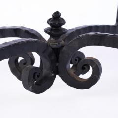 1940s Wrought Iron and Black Portoro Marble Coffee Table - 634678