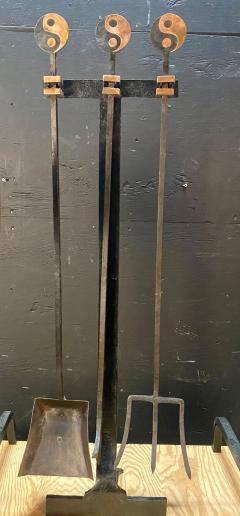 1940s Yin Yang Fireplace set in Wrought Iron Copper - 4437203