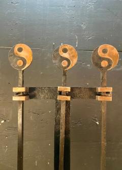 1940s Yin Yang Fireplace set in Wrought Iron Copper - 4437206