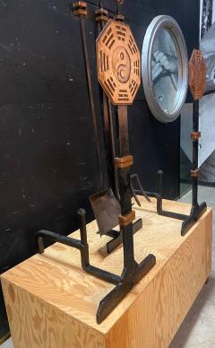 1940s Yin Yang Fireplace set in Wrought Iron Copper - 4437209