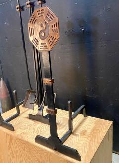 1940s Yin Yang Fireplace set in Wrought Iron Copper - 4437210