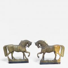 1940s bronze horse andirons - 4820132