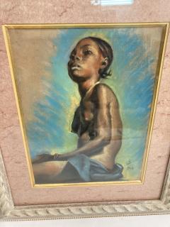 1940s pastel showing a beautiful African woman - 3312084