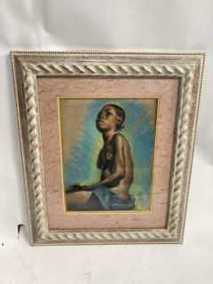 1940s pastel showing a beautiful African woman - 3312085
