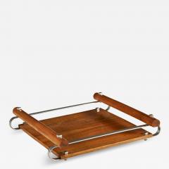 1940s square Italian fruitwood cocktail tray - 1845843