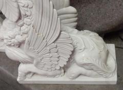 1950 Pair of Statuary White Marble Sphinxes - 2323162
