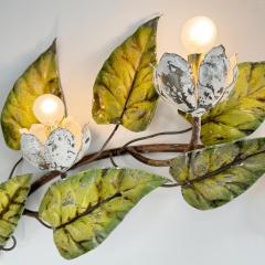 1950 s Huge Italian Floral Tole Wall Light - 3458755