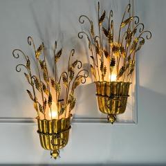 1950 s Italian Gilt Scroll and Leaf Wall Lights - 3477175