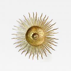 1950 s Spanish Brutalist Sunburst Ceiling Light - 3044791