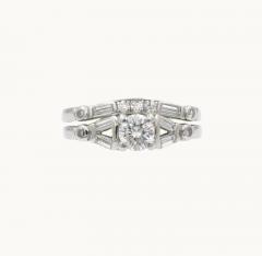 1950S DIAMOND ENGAGEMENT RING AND BAND PLATINUM SET - 2711051