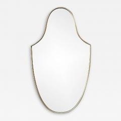 1950S ELONGATED SHIELD MIRROR IN AGED BRASS IN THE STYLE OF GIO PONTI - 3601343