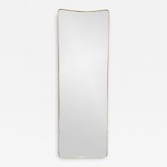 1950S LONG FLOOR MIRROR IN AGED BRASS IN THE STYLE OF GIO PONTI - 3601340