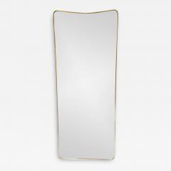 1950S LONG SLIGHT CURVED MIRROR IN AGED BRASS IN THE STYLE OF GIO PONTI - 3601345
