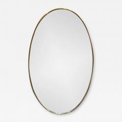 1950S OVAL MIRROR IN AGED BRASS IN THE STYLE OF GIO PONTI - 3601353