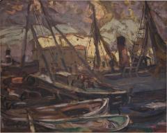 1950S PAINTING OF MARSEILLE PORT - 4509362