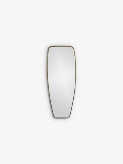 1950S TAPERED MIRROR IN AGED BRASS IN THE STYLE OF GIO PONTI - 3595369