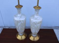 1950s Art Glass and Gold Leaf Tall Table Lamps - 767905