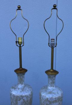 1950s Art Glass and Gold Leaf Tall Table Lamps - 767909