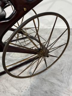 1950s Bar Trolley with Spoked Wheels and Glass Shelves - 4203579