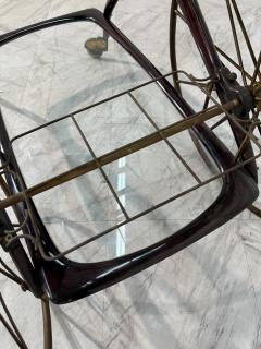 1950s Bar Trolley with Spoked Wheels and Glass Shelves - 4203586