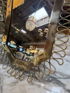 1950s Brass Table Vanity Mirror with Looped Wire Frame - 4628423