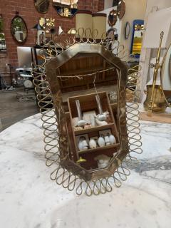 1950s Brass Table Vanity Mirror with Looped Wire Frame - 4628424