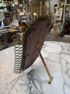 1950s Brass Table Vanity Mirror with Looped Wire Frame - 4628426