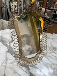1950s Brass Table Vanity Mirror with Looped Wire Frame - 4628427