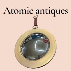 1950s Brass and leather witch mirror - 4574936