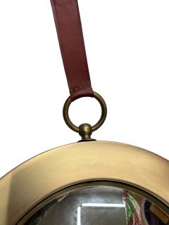 1950s Brass and leather witch mirror - 4574938