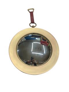1950s Brass and leather witch mirror - 4574940