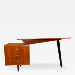 1950s Brazilian Modern Three Legged Desk in Hardwood by Moveis Fratte - 3196723
